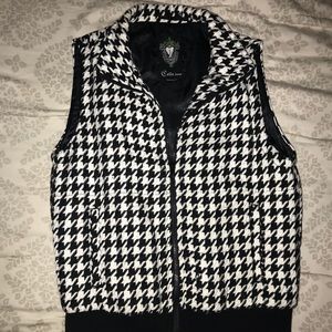 Black and white vest